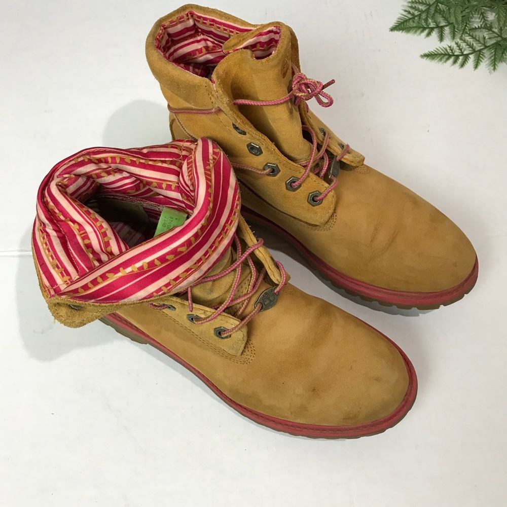 timberland authentic roll top boots women 8.5